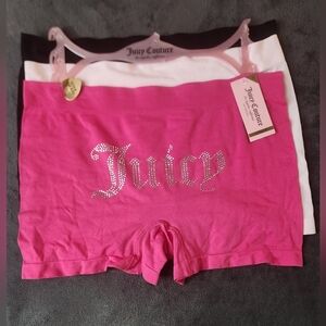 Juicy Couture Pink, Light Pink, and Black Boyshort Set